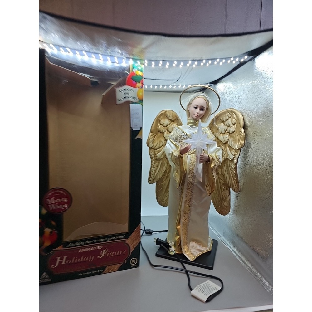 Vintage Holiday Creations NOEL Animated Christmas Angel 25" Light Up Star Works